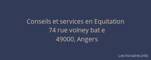 Conseils et services en Equitation