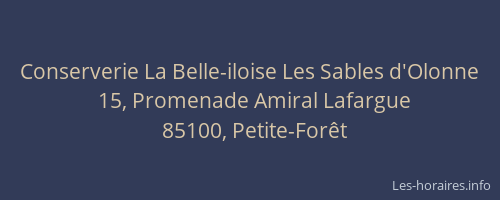 Conserverie La Belle-iloise Les Sables d'Olonne