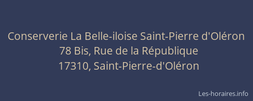 Conserverie La Belle-iloise Saint-Pierre d'Oléron
