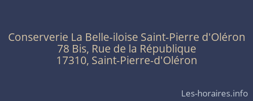 Conserverie La Belle-iloise Saint-Pierre d'Oléron