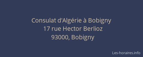 Consulat d'Algérie à Bobigny
