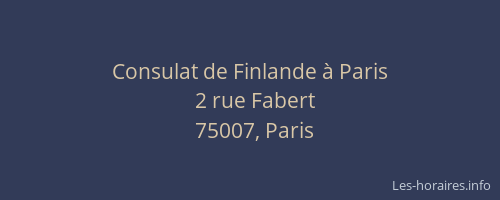 Consulat de Finlande à Paris
