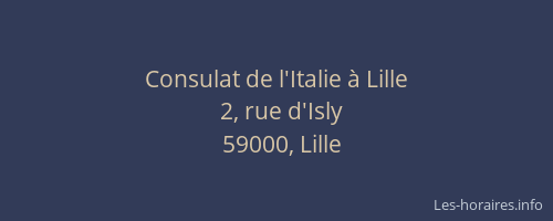 Consulat de l'Italie à Lille