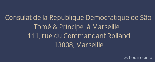Consulat de la République Démocratique de São Tomé & Príncipe  à Marseille