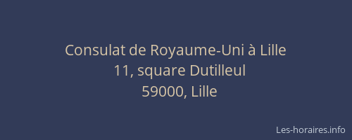 Consulat de Royaume-Uni à Lille