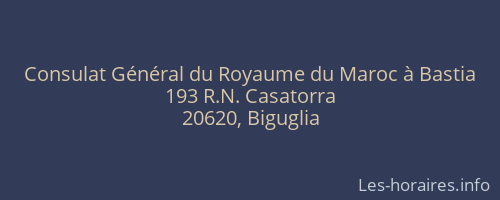 Consulat G&eacute;n&eacute;ral du Royaume du Maroc &agrave; Bastia