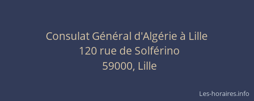 Consulat général dà lille horaires