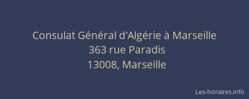 Consulat Général d'Algérie à Marseille