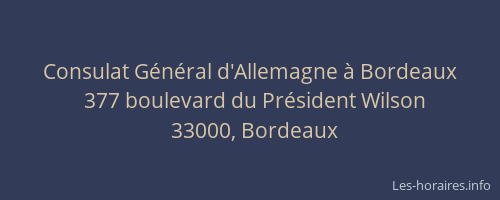 Consulat Général d'Allemagne à Bordeaux
