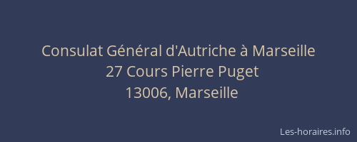 Consulat Général d'Autriche à Marseille