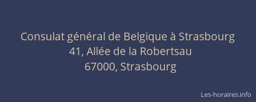 Consulat général de Belgique à Strasbourg