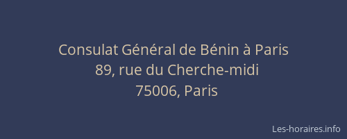 Consulat Général de Bénin à Paris