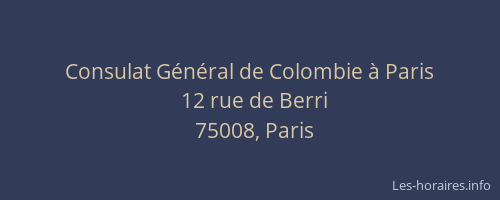 Consulat Général de Colombie à Paris