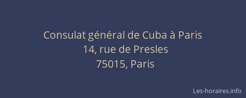 Consulat général de Cuba à Paris
