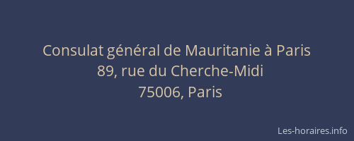 Consulat général de Mauritanie à Paris