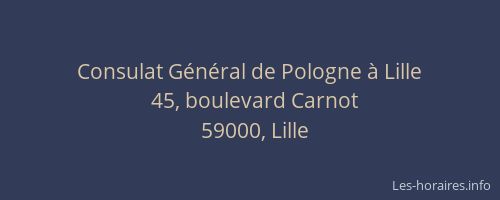 Consulat Général de Pologne à Lille