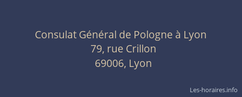 Consulat Général de Pologne à Lyon