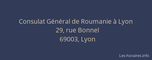 Consulat Général de Roumanie à Lyon