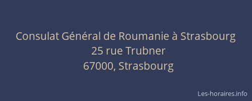 Consulat Général de Roumanie à Strasbourg