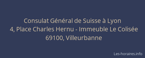 Consulat Général de Suisse à Lyon