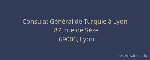Consulat Général de Turquie à Lyon