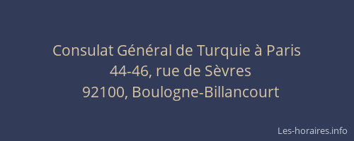 Consulat Général de Turquie à Paris