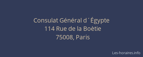 Consulat Général d´Égypte