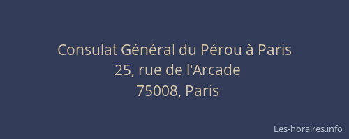 Consulat Général du Pérou à Paris