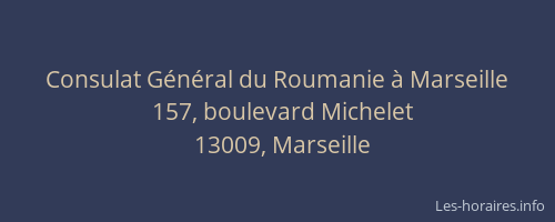 Consulat Général du Roumanie à Marseille