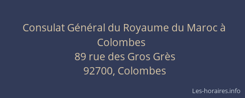 Consulat Général du Royaume du Maroc à Colombes