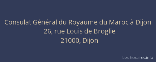 Consulat Général du Royaume du Maroc à Dijon