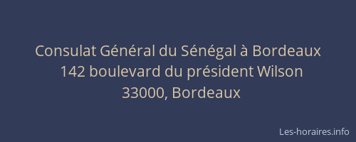 Consulat Général du Sénégal à Bordeaux