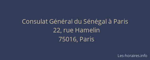 Consulat Général du Sénégal à Paris