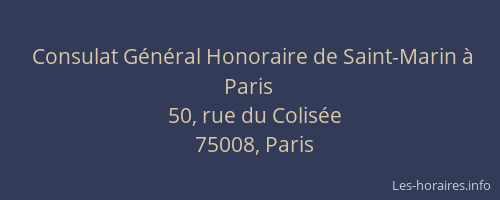 Consulat Général Honoraire de Saint-Marin à Paris