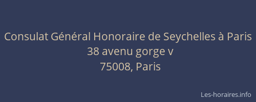 Consulat Général Honoraire de Seychelles à Paris