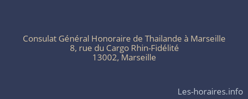 Consulat Général Honoraire de Thailande à Marseille