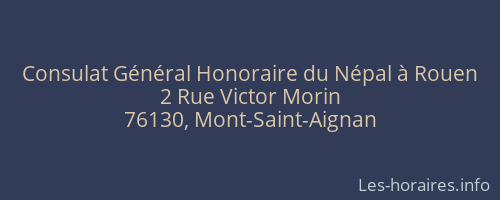 Consulat Général Honoraire du Népal à Rouen