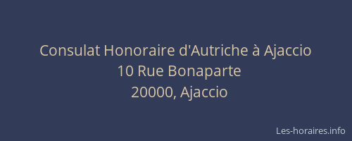 Consulat Honoraire d'Autriche à Ajaccio