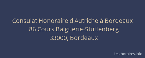 Consulat Honoraire d'Autriche à Bordeaux