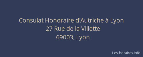 Consulat Honoraire d'Autriche à Lyon