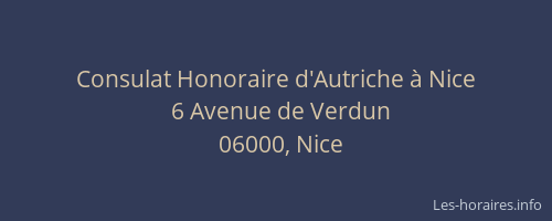 Consulat Honoraire d'Autriche à Nice