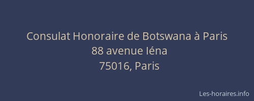Consulat Honoraire de Botswana à Paris