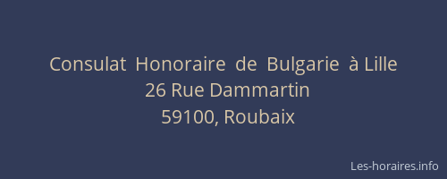 Consulat  Honoraire  de  Bulgarie  à Lille