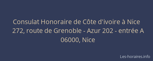 Consulat Honoraire de Côte d'ivoire à Nice