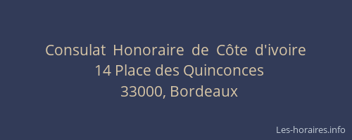 Consulat  Honoraire  de  Côte  d'ivoire