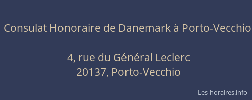 Consulat Honoraire de Danemark &agrave; Porto-Vecchio