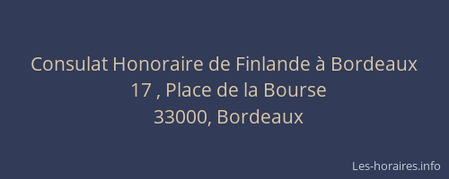 Consulat Honoraire de Finlande à Bordeaux