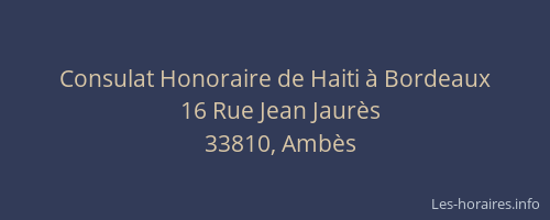 Consulat Honoraire de Haiti à Bordeaux