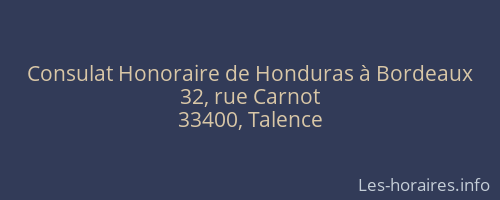 Consulat Honoraire de Honduras à Bordeaux