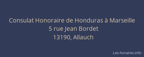 Consulat Honoraire de Honduras à Marseille